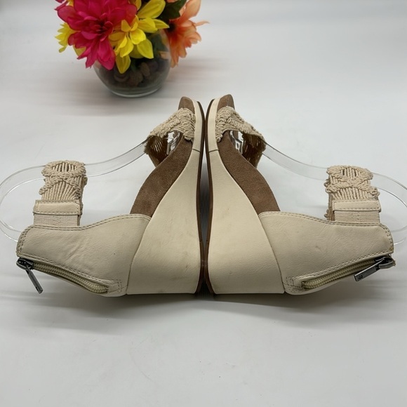 Lucky Brand Macrame Knit Ankle Strap Off White Sandals Size 7.5 MCS6306B - Picture 5 of 7